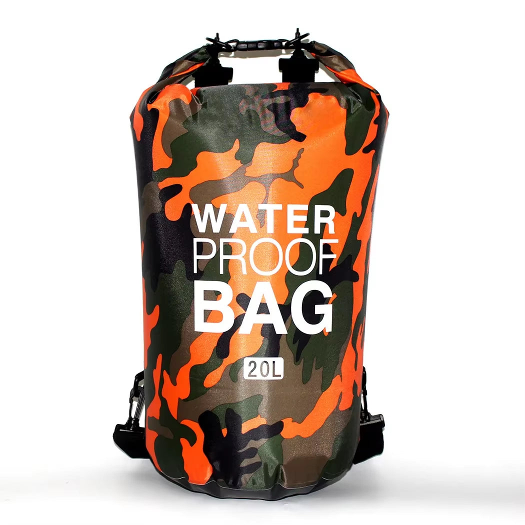 PVC Coated Waterproof Dry Bag – Camouflage Sack for River Trekking, Rafting & Diving (2L–30L)