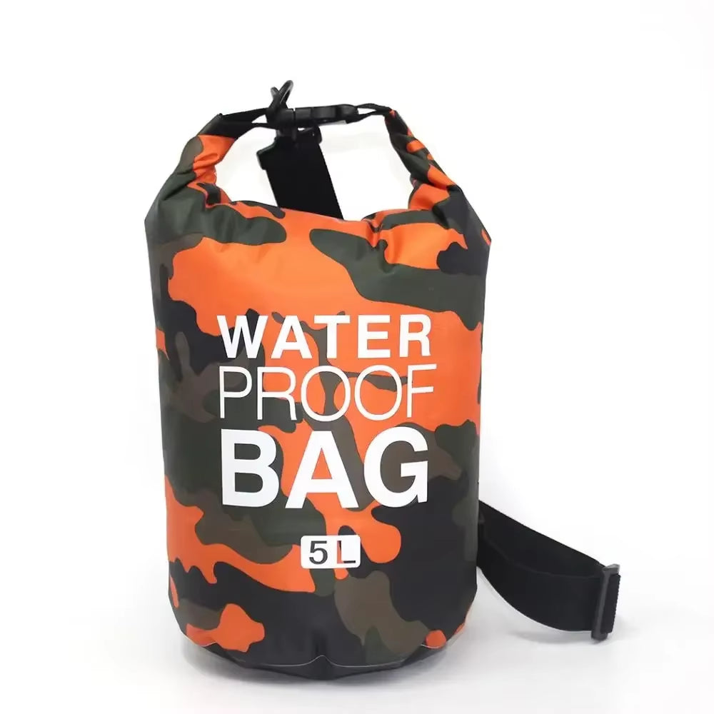 PVC Coated Waterproof Dry Bag – Camouflage Sack for River Trekking, Rafting & Diving (2L–30L)