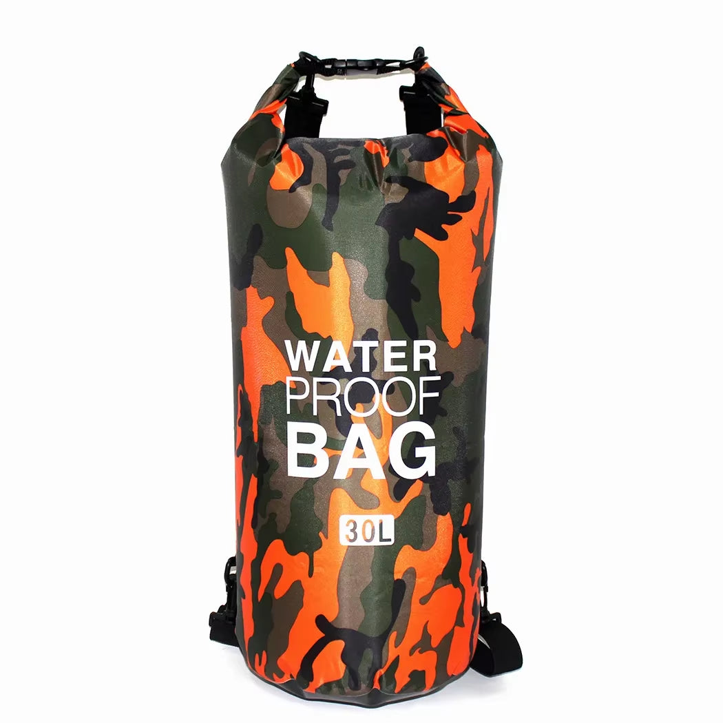 PVC Coated Waterproof Dry Bag – Camouflage Sack for River Trekking, Rafting & Diving (2L–30L)