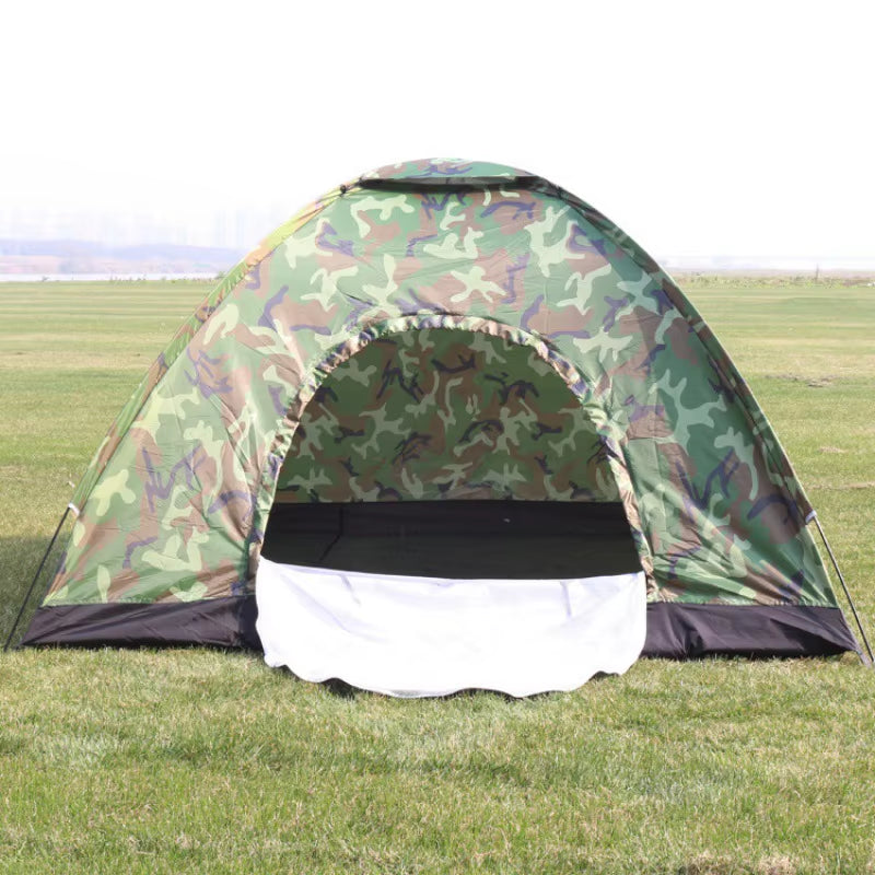 Ultralight 1-Person Camping Tent – Single Layer Outdoor Tent with Anti-UV Camouflage for Hiking and Fishing
