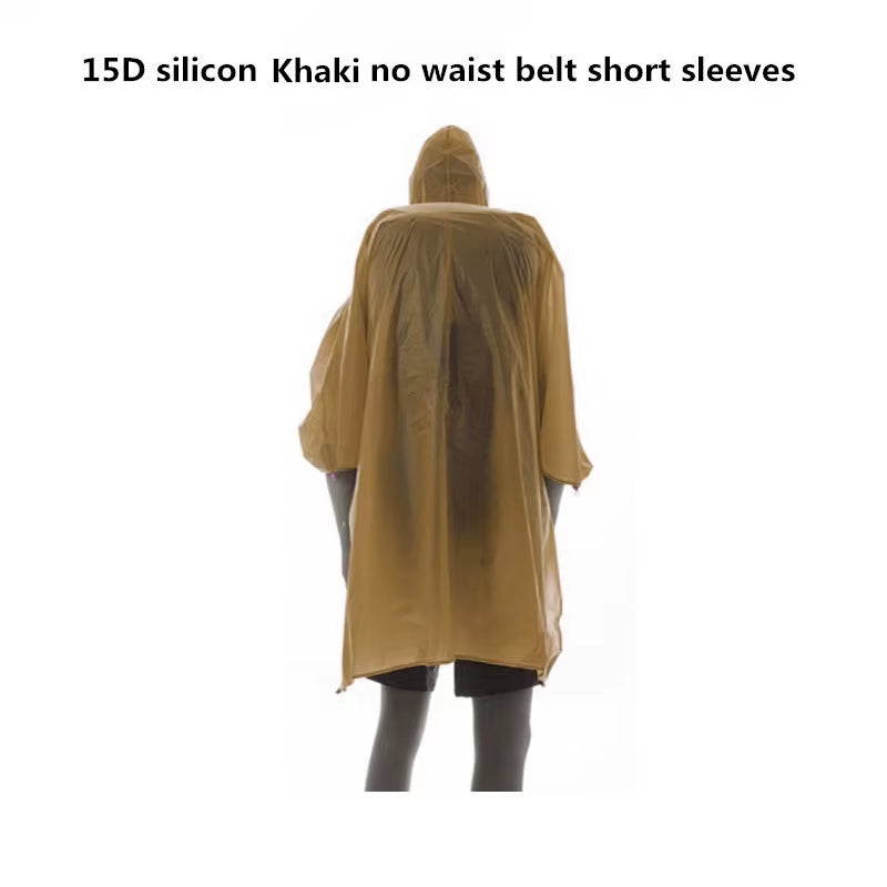 Ultralight 15D Silicone Camping Raincoat – Portable Mini Tarp Sun Shelter for Hiking & Cycling Adventures