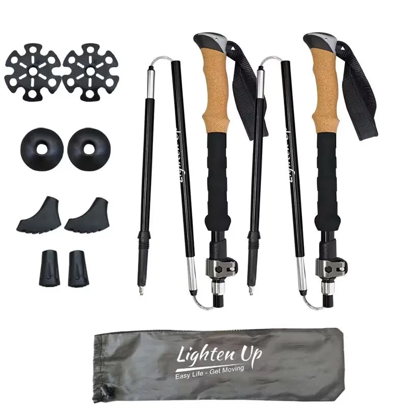 Adjustable Telescopic Hiking Poles – Lightweight, Shock-Absorbent, and Ergonomic Walking Support