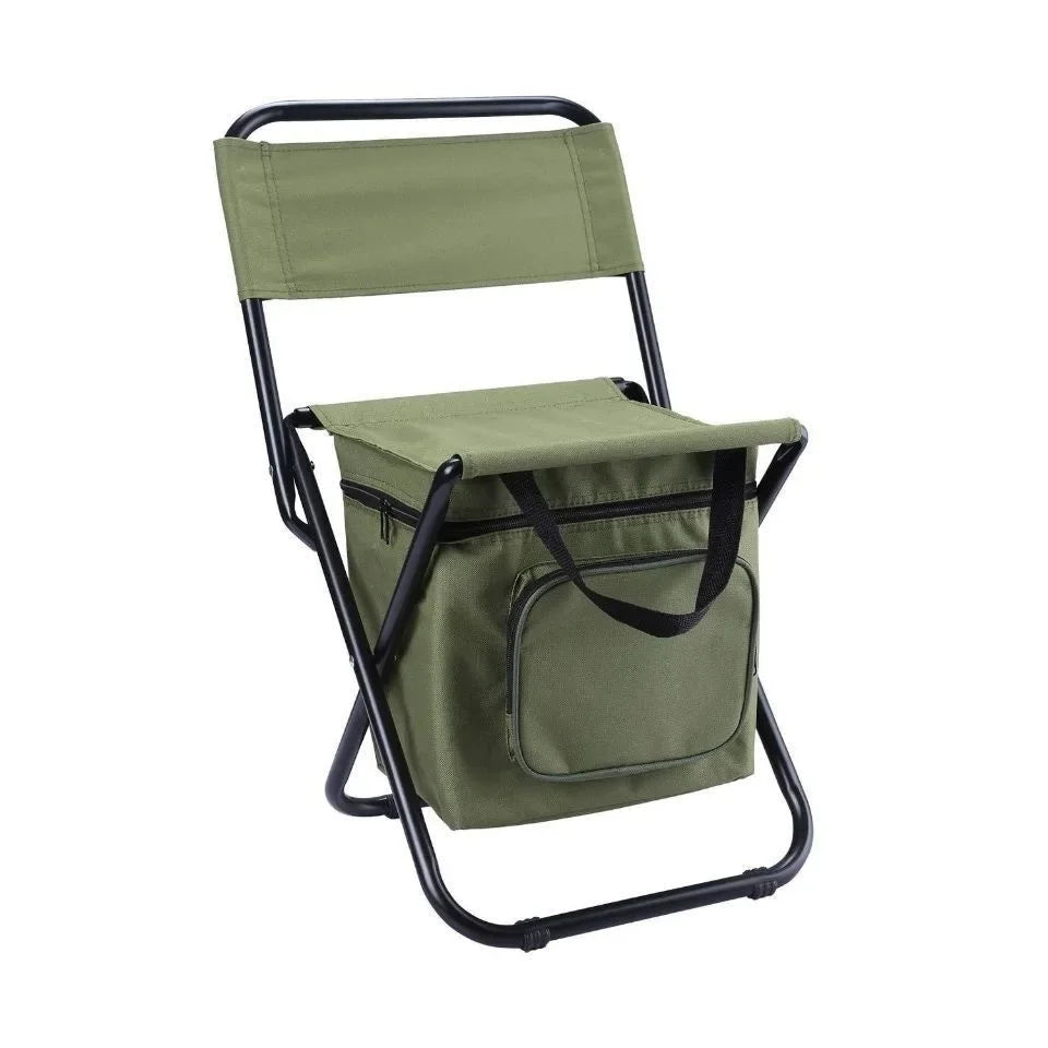 Portable Camouflage Folding Chair with Built-In Ice Bag – Ideal for Camping, Fishing & Hiking