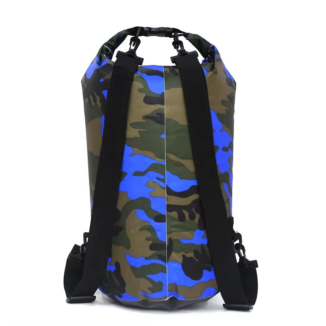 PVC Coated Waterproof Dry Bag – Camouflage Sack for River Trekking, Rafting & Diving (2L–30L)