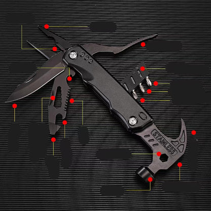 Multifunctional Folding Hammer & Pliers Tool – Stainless Steel