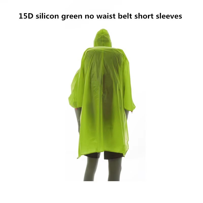 Ultralight 15D Silicone Camping Raincoat – Portable Mini Tarp Sun Shelter for Hiking & Cycling Adventures