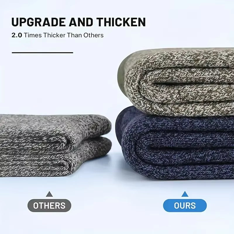 Merino Wool Hiking Socks for Men – Warm, Thick, and Breathable (5 Pairs)
