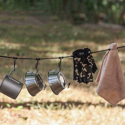 Portable Windproof Camping Clothesline – 300cm Outdoor Travel Rope for Lights, Pots, and Equipment