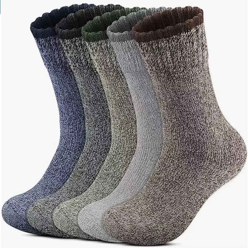 Merino Wool Hiking Socks for Men – Warm, Thick, and Breathable (5 Pairs)