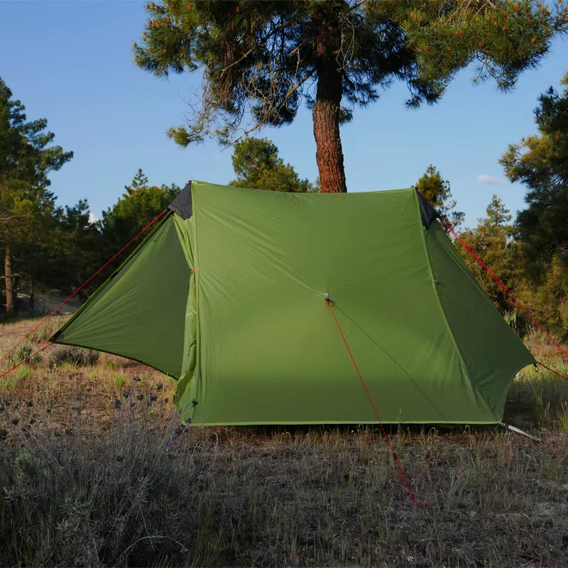 2024 Lanshan 2-Person Ultralight Tent – Professional 3-Season Rodless Camping Shelter (15D Silnylon)