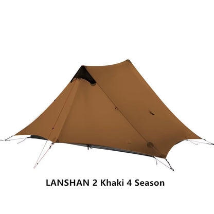 2024 Lanshan 2-Person Ultralight Tent – Professional 3-Season Rodless Camping Shelter (15D Silnylon)