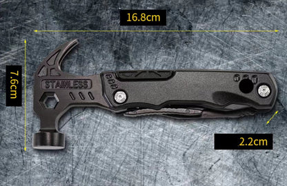 Multifunctional Folding Hammer & Pliers Tool – Stainless Steel