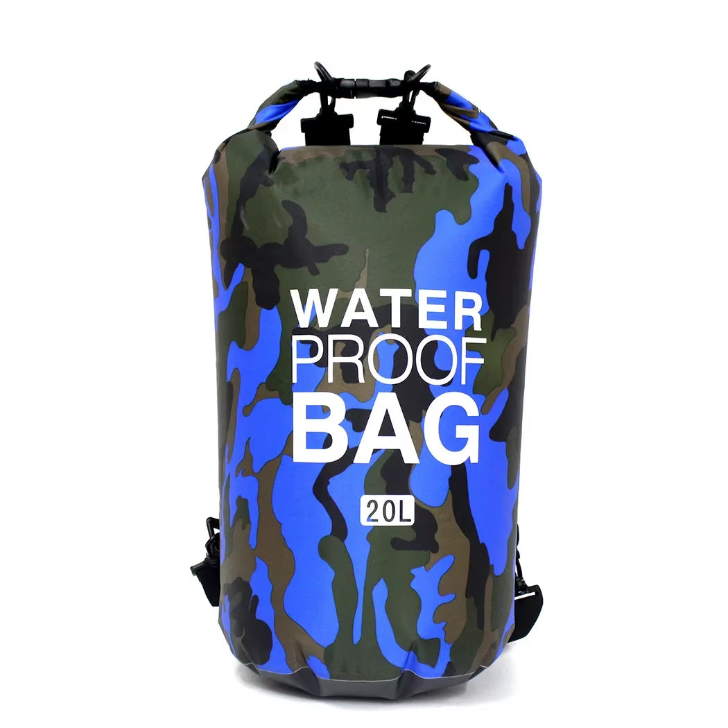 PVC Coated Waterproof Dry Bag – Camouflage Sack for River Trekking, Rafting & Diving (2L–30L)