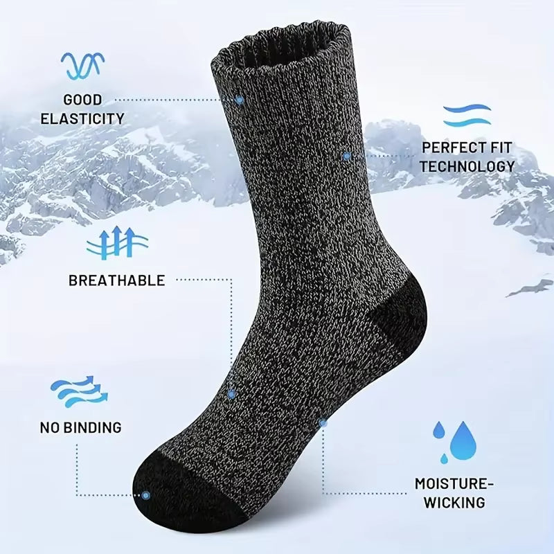 Merino Wool Hiking Socks for Men – Warm, Thick, and Breathable (5 Pairs)