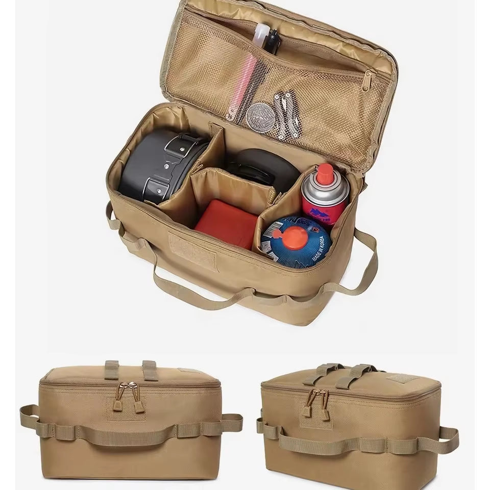 Outdoor Tool Storage Bag – Large Capacity Gas Tank, Cookware, and Utensil Organizer for Camping and Picnics