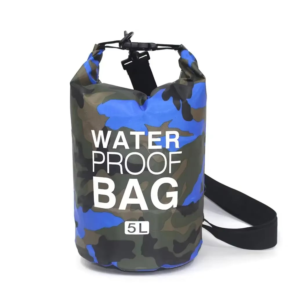 PVC Coated Waterproof Dry Bag – Camouflage Sack for River Trekking, Rafting & Diving (2L–30L)