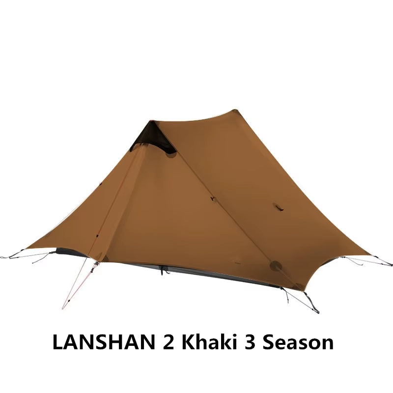 2024 Lanshan 2-Person Ultralight Tent – Professional 3-Season Rodless Camping Shelter (15D Silnylon)