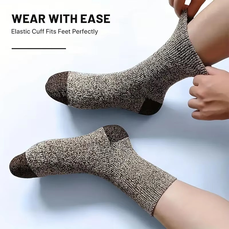 Merino Wool Hiking Socks for Men – Warm, Thick, and Breathable (5 Pairs)