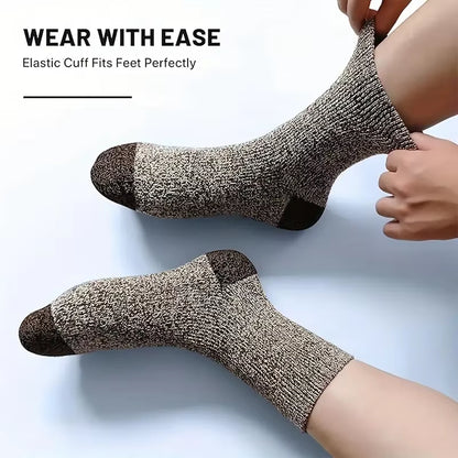 Merino Wool Hiking Socks for Men – Warm, Thick, and Breathable (5 Pairs)