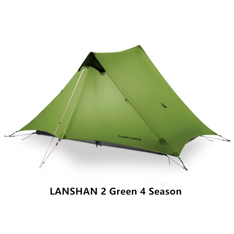 2024 Lanshan 2-Person Ultralight Tent – Professional 3-Season Rodless Camping Shelter (15D Silnylon)