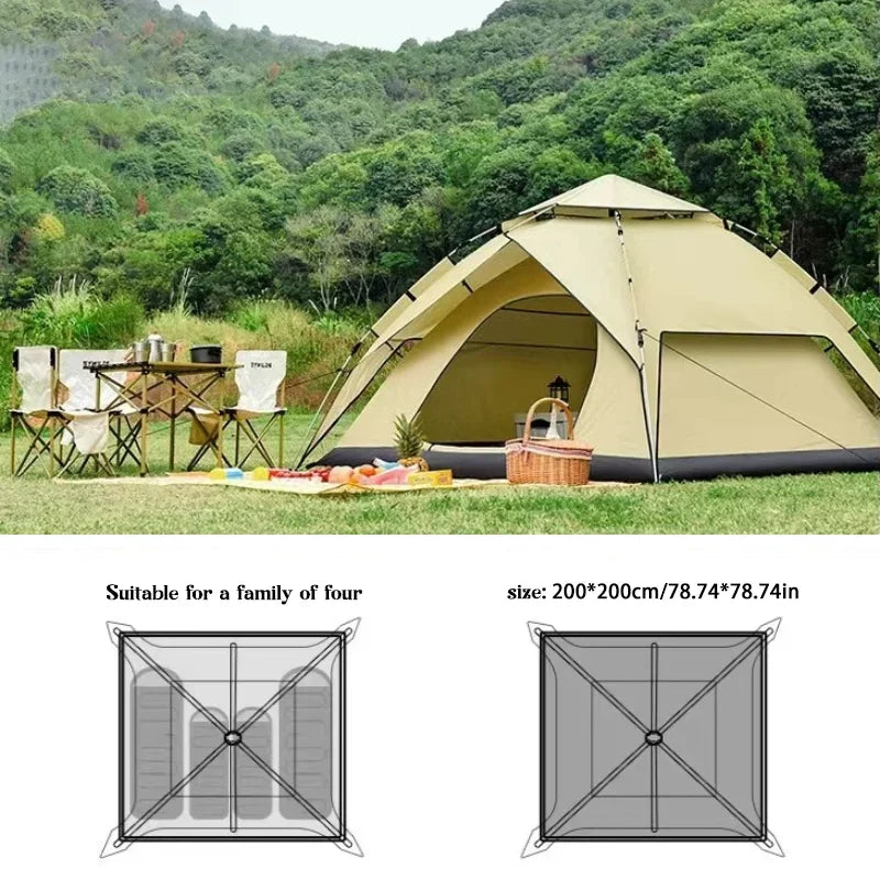 Durable Automatic Outdoor Tent – Double-Layer, Foldable & Windproof for Camping & Hiking