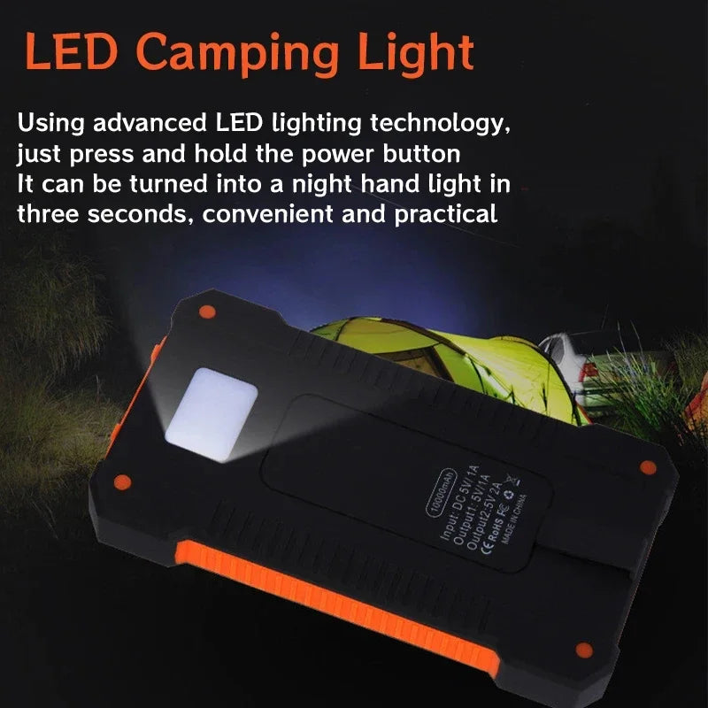 Portable Solar Power Bank – High-Capacity External Battery with Fast Charging and Solar Panel