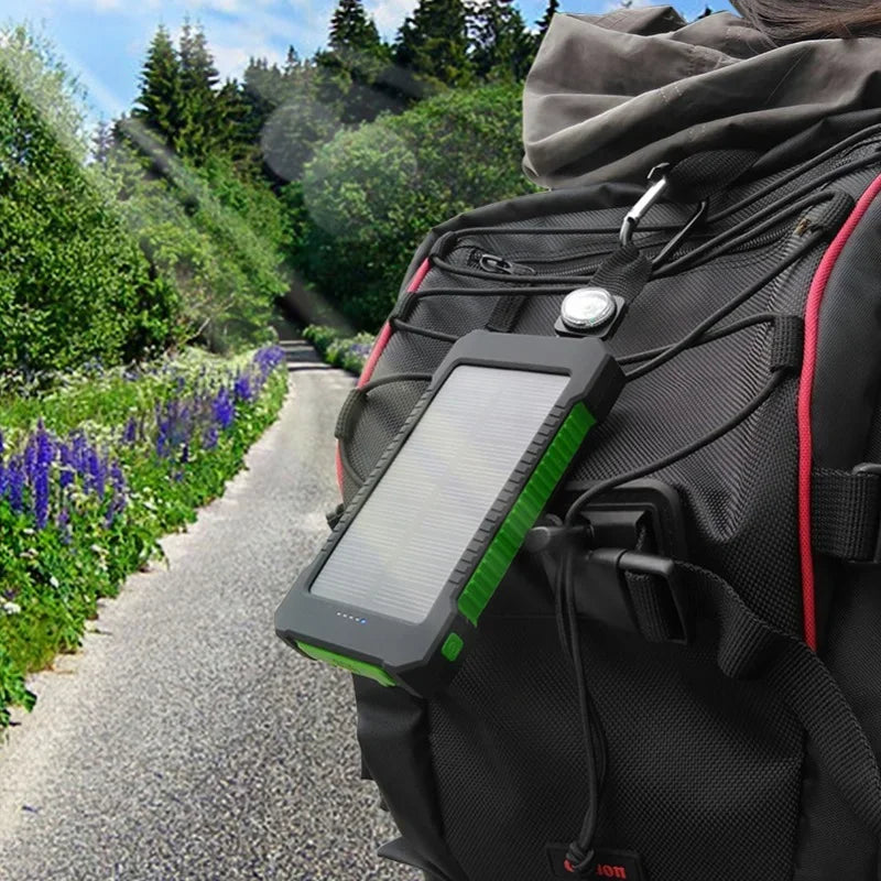 Portable Solar Power Bank – High-Capacity External Battery with Fast Charging and Solar Panel