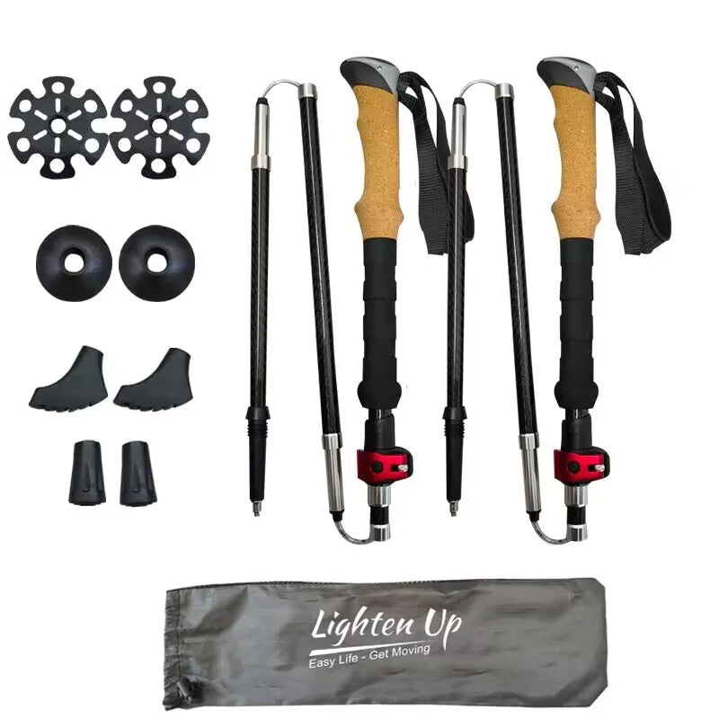 Adjustable Telescopic Hiking Poles – Lightweight, Shock-Absorbent, and Ergonomic Walking Support