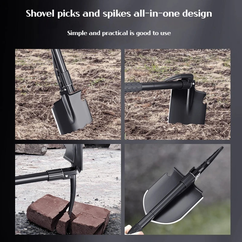 3-in-1 Multifunctional Shovel – Shovel, Pickaxe & Survival Tool for Camping, Fishing & Self-Defense