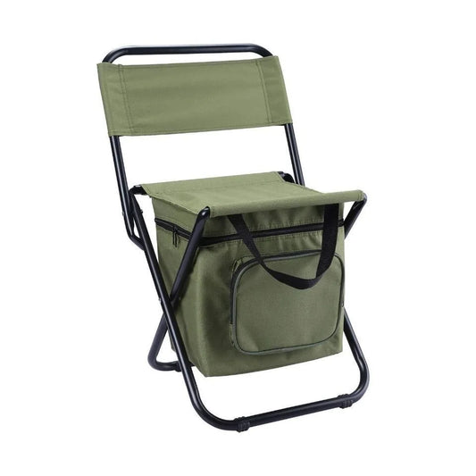 Portable Camouflage Folding Chair with Built-In Ice Bag – Ideal for Camping, Fishing & Hiking