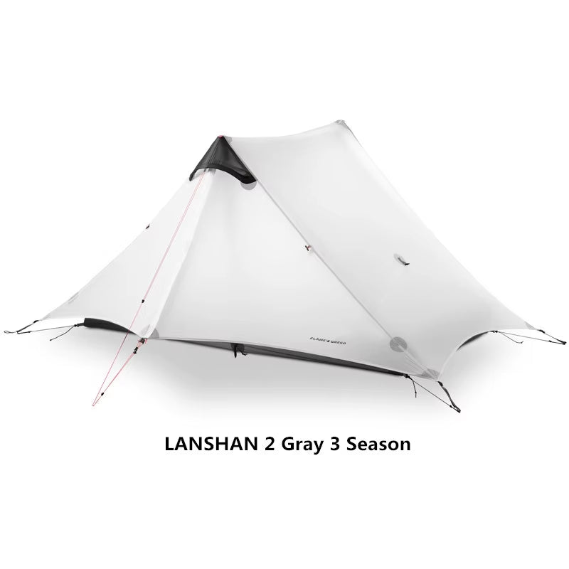 2024 Lanshan 2-Person Ultralight Tent – Professional 3-Season Rodless Camping Shelter (15D Silnylon)