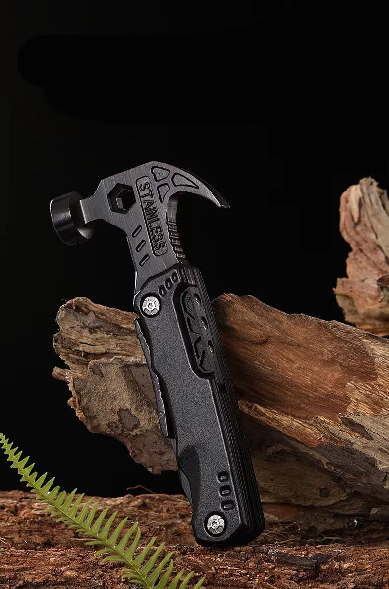Multifunctional Folding Hammer & Pliers Tool – Stainless Steel