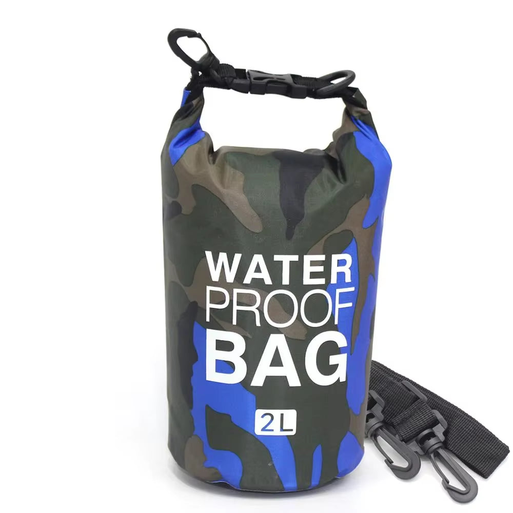 PVC Coated Waterproof Dry Bag – Camouflage Sack for River Trekking, Rafting & Diving (2L–30L)