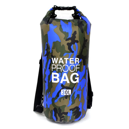 PVC Coated Waterproof Dry Bag – Camouflage Sack for River Trekking, Rafting & Diving (2L–30L)