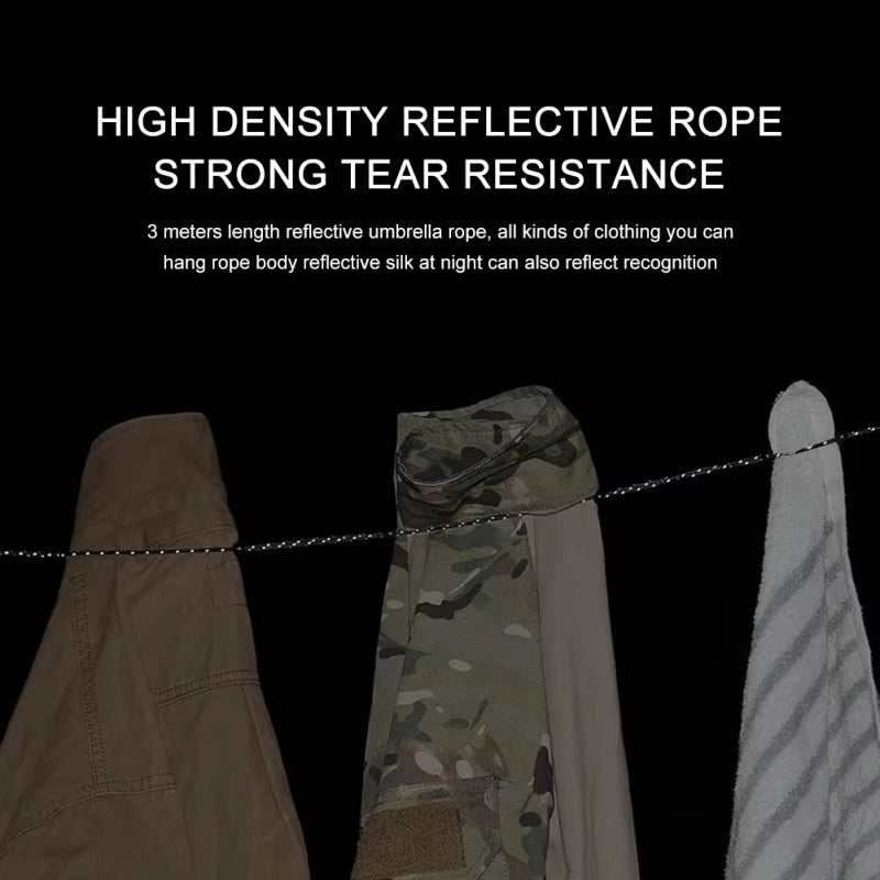 Portable Windproof Camping Clothesline – 300cm Outdoor Travel Rope for Lights, Pots, and Equipment
