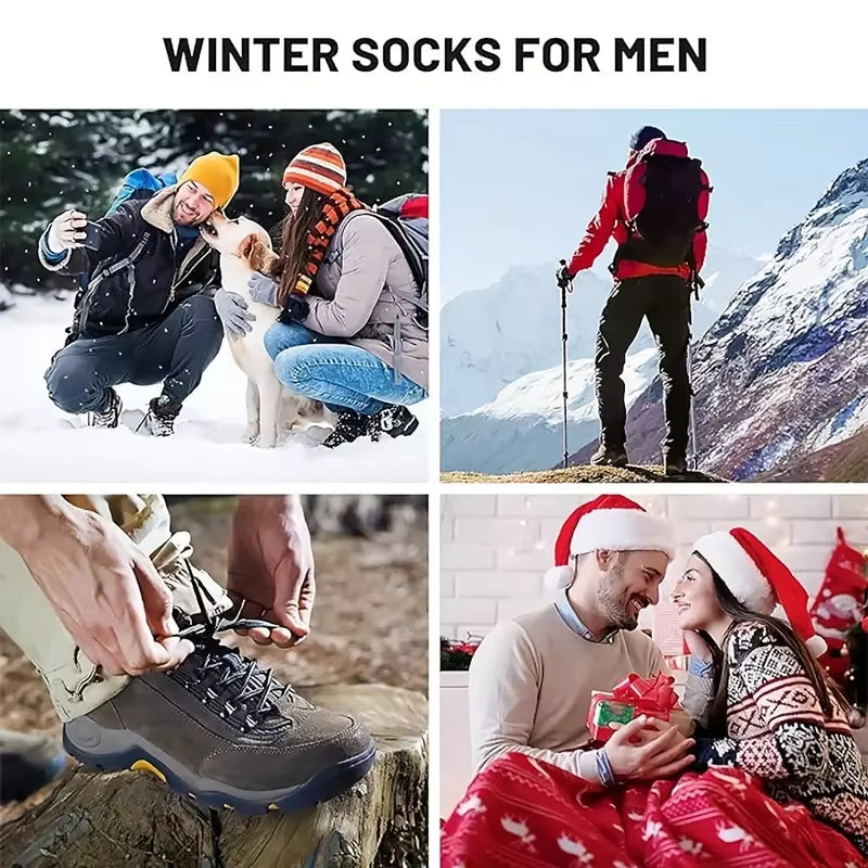 Merino Wool Hiking Socks for Men – Warm, Thick, and Breathable (5 Pairs)