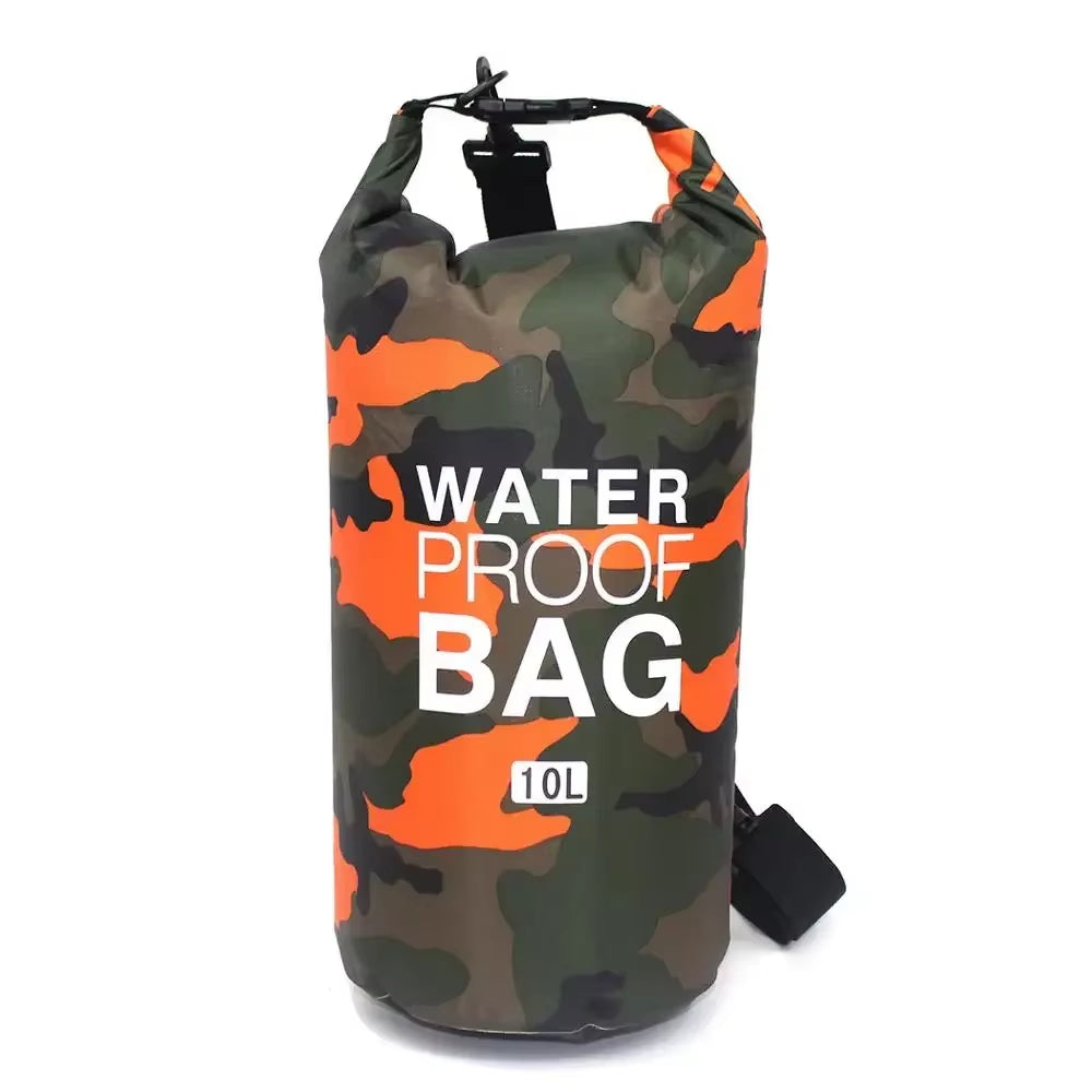 PVC Coated Waterproof Dry Bag – Camouflage Sack for River Trekking, Rafting & Diving (2L–30L)