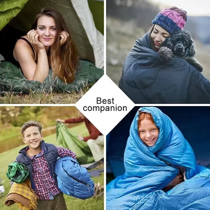 Camping Sleeping Bag Lightweight 4 Season Warm Envelope Backpacking Outdoor Mummy Cotton Winter Sleeping Bag