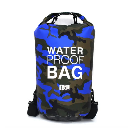 PVC Coated Waterproof Dry Bag – Camouflage Sack for River Trekking, Rafting & Diving (2L–30L)