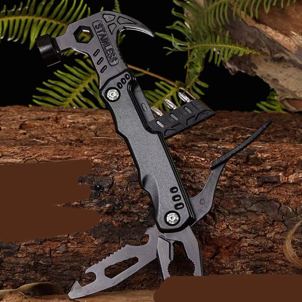 Multifunctional Folding Hammer & Pliers Tool – Stainless Steel