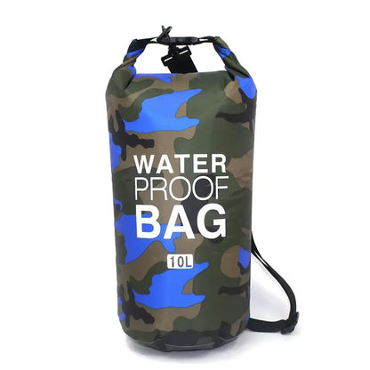 PVC Coated Waterproof Dry Bag – Camouflage Sack for River Trekking, Rafting & Diving (2L–30L)